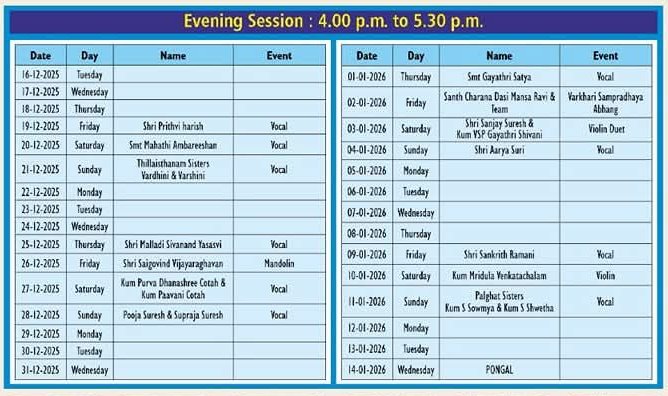 Sastra Satsangh Margazhi Mela 2025