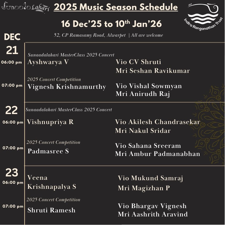SunaadaLahari December Music Season