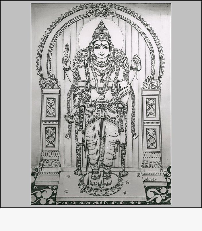 Thiruchendhur Murugan - Sketch by Sathyabama